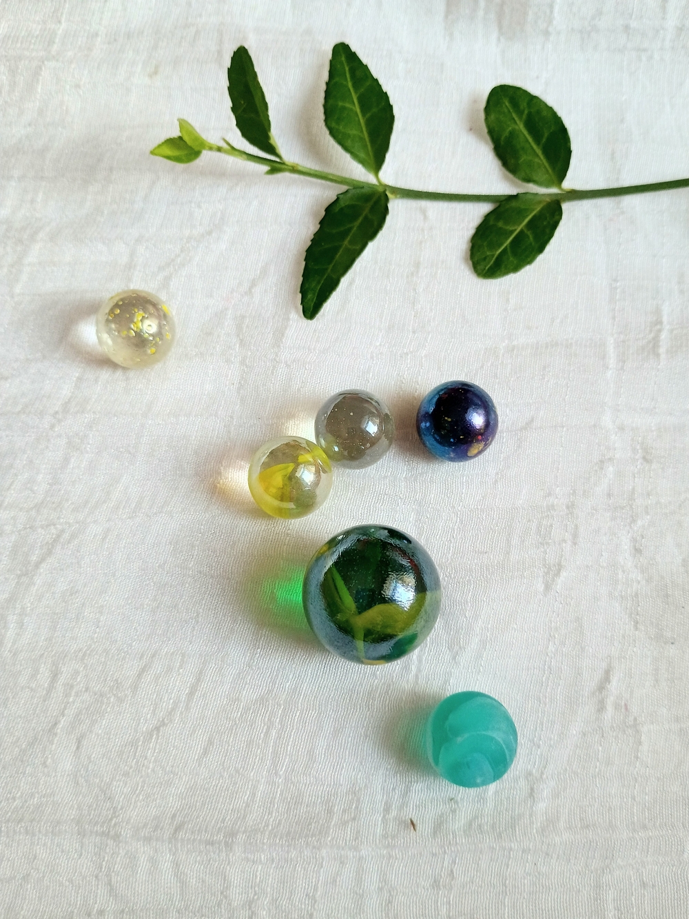 🧚🏽‍♂ECLECTIC GRANDPA 🧚x 6 1990s Mega Marbles, Retro Glass, MCM Home, Man Cave
